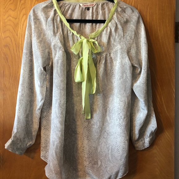 Rebecca Taylor Python print tie front blouse 6 - Picture 3 of 8